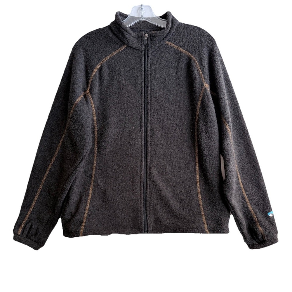 Kuhl Full Zip-Up Alfpaca Fleece Womens Large Sweater Jacket Brown Gorpcore